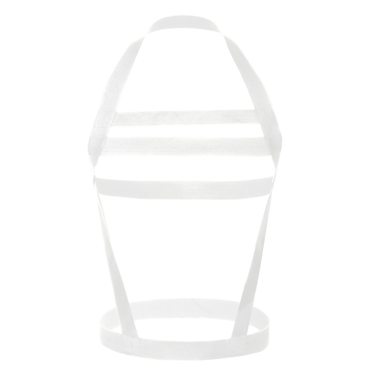 iiniim Men's Nylon Halter Backless Elastic Body Chest Costumes White Long Style One Size