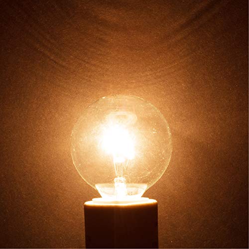 Simba Lighting Small Globe G16.5 Round Bulb 60W E12 Candelabra Base (10 Pack) for Chandelier, Ceiling Fan Light, Decorative Vanity Lights, Wall Sconce, Clear Glass 110V 120V, 2700K Warm White Dimmable