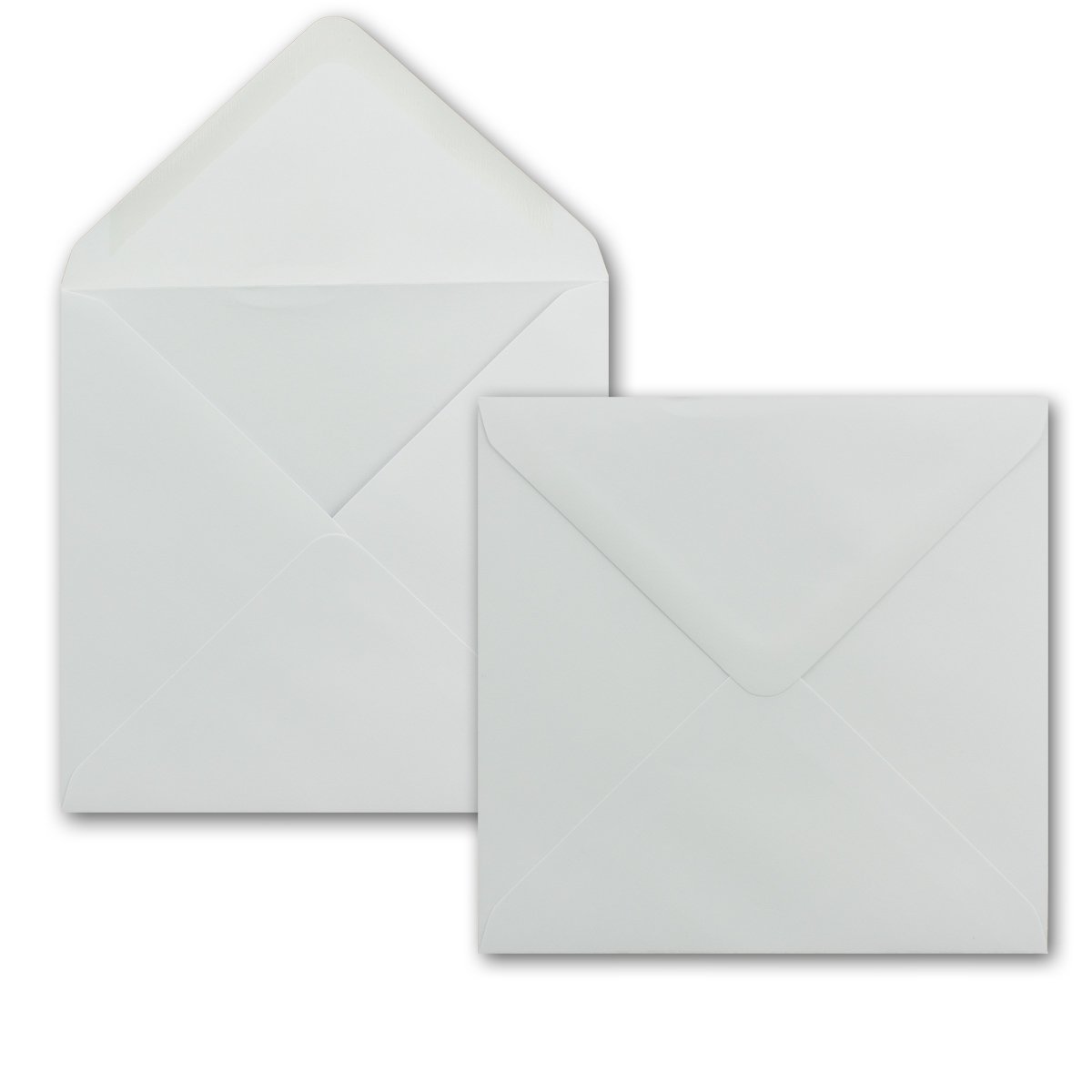 NEUSER PAPIER 100 x Envelope Square 15 x 15 cm in white 100g/m² wet glue with pointed closure flap for very special occasions