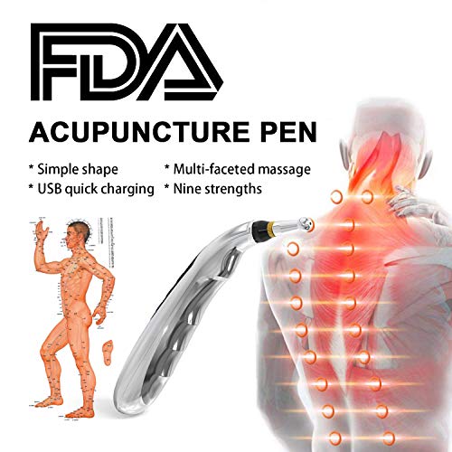 5-in-1 Acupuncture Pen USB Rechargeable Energy Acupuncture Pen with 5 Massage Head LED Display Electronic Meridians Laser Acupuncture & Acupressure Massager - Thumbnail 4