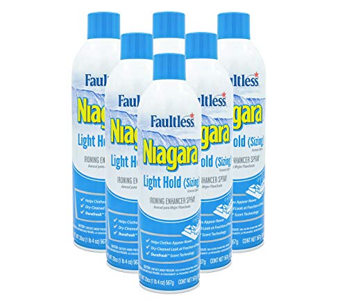 Niagara Sizing Spray Light Body - No Flaking or Clogging! - Wrinkle Release Spray - 20oz Iron Spray for Clothes (Pack of 6) - Fresh Linen Scent Finishing Spray