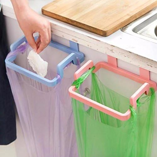 Kitchen Cabinet Hanging Rubbish Bag Holder Garbage Storage Rack Cupboard Hanger blue color