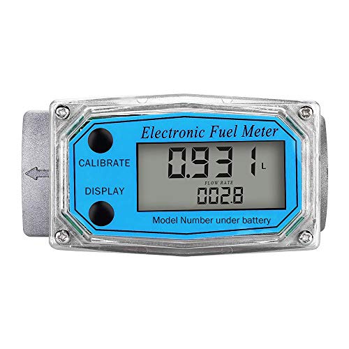 Digital Turbine Flow Meter,1″ Digital LCD Display with NPT Counter Gas Oil Fuel Flowmeter,Pump Flow Meter,Diesel Fuel Flow Meter for Measure Diesel, Kerosene, Gasoline