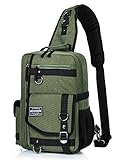 Messenger Bag for Men, Cross Body Shoulder Sling Bag Travel Outdoor Gym Backpack Army green 1