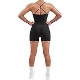 SUUKSESS Women 2 Pieces Workout Sets Padded Adjustable Straps Camis High Waist Biker Shorts