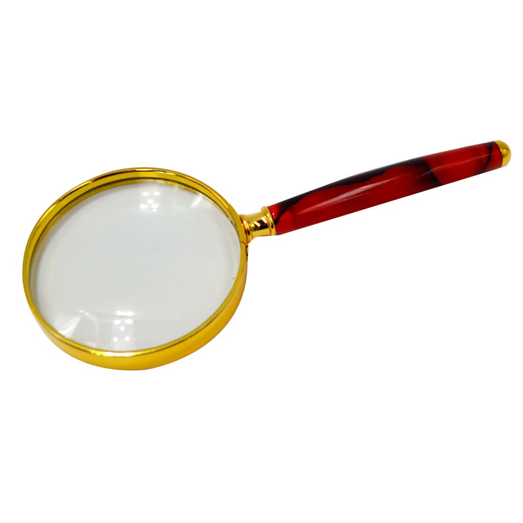 Millya 5X Gold Frame Handheld Magnifier Jade Hilt Magnifying Glass Jade hilt For Reading,Exploring,Inspection,Maps,Hobbies and Crafts