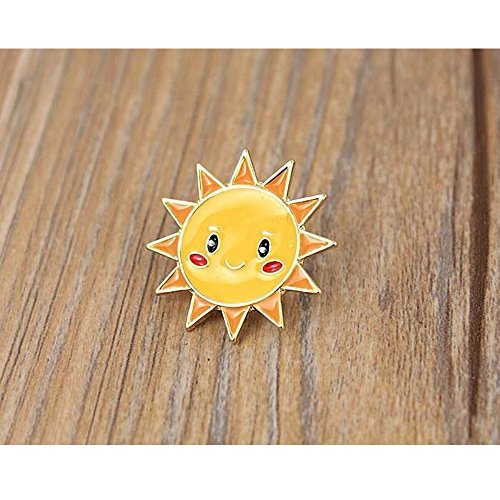 MANZHEN Gold Sun Cloud Rainbow Enamel Brooch Lapel Pin Badge (Sun)