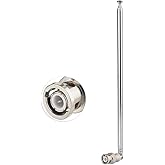 Bingfu Antena de Escáner de Radio de Policía 20-1300MHz 7 Secciones Telescópica BNC Antena Masculina Radio Jamón Radio Mano C