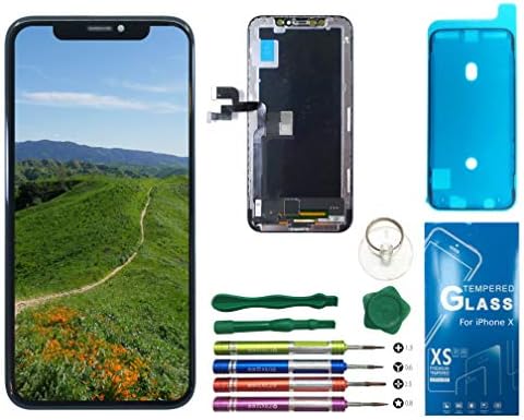 X用 強化ガラススクリーンプロテクターと無料のツールキット付き Iphone Tft ホーム Tft B07zjt99cx Unus 大型家電 Lcdデジタイザー交換キット