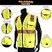 KwikSafety (Charlotte, NC CLASSIC (10 Pockets) Class 2 ANSI High Visibility Reflective Safety Vest Heavy Duty Mesh with Zipper and HiVis for OSHA Construction Work HiViz Men Yellow Black Medium