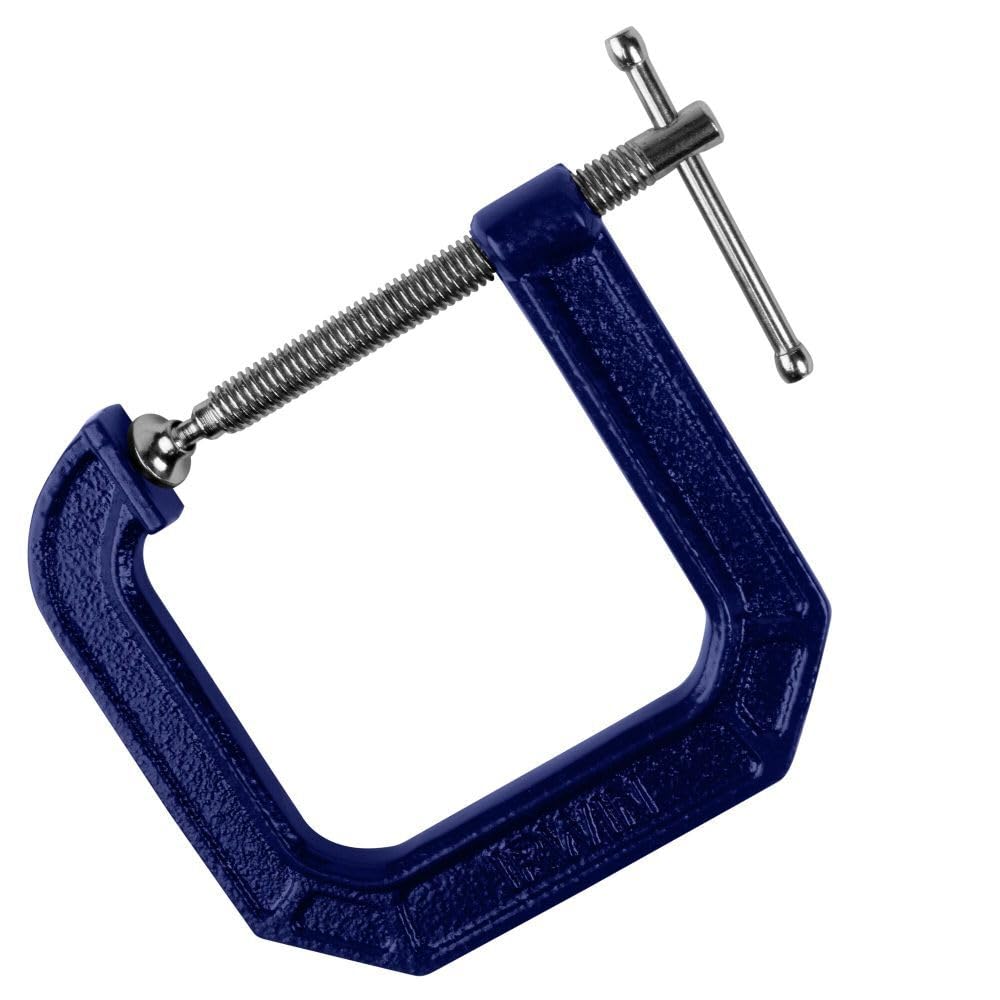 IRWIN Tools Quick-Grip 100 Series Deep Throat C-Clamp, 3-inch by 4 1/2-inch Throat (225134),Blue