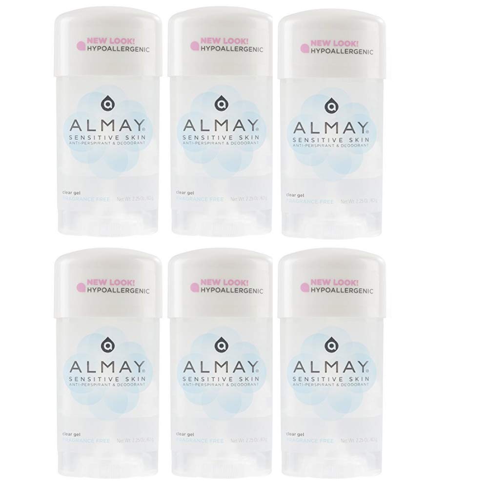 Almay Sensitive skin Clear Gel, Anti-Perspirant & Deodorant, Fragrance Free, 2.25-Ounce Stick (Pack of 2) : Beauty