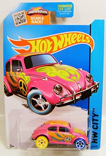 Hot Wheels 2015 HW City Art Cars Treasure Hunts Hunt Volkswagen VW Beetle Bug Pink Peace Hippy