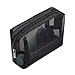 HOYOFO Mesh Makeup Bag 3 PCS Black Mesh Zipper Pouch Travel Cosmetic Organizer Case for Daily Toiletries Accessories Purse Bag, Black (S,M,L)