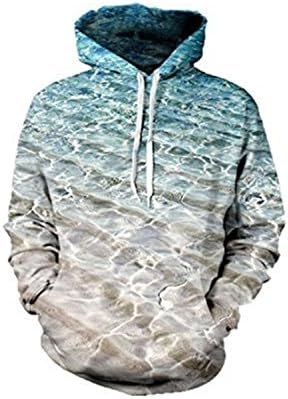 Black Memory Unisex Realistic 3d Digital Print Ocean Pullover Hoodie Hooded Sweatshirt S-XL