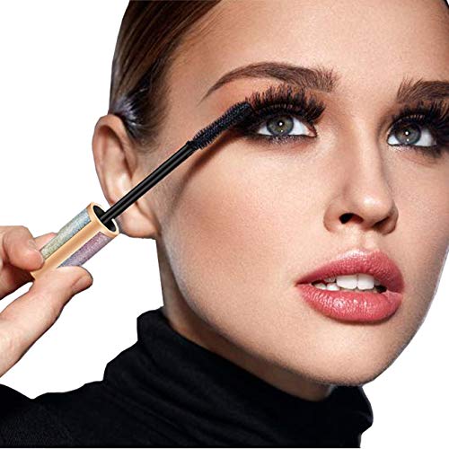 4d Silk Fiber Lash Mascara,Fiber Mascara,Waterproof Lengthening Mascara,Natural Thick Thickening,Long Lasting Charming Eye Makeup,Black