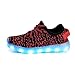 Genda 2Archer Boys Girls 7 Colors LED Luminous Knit Sneakers Fashion USB Charging Light Shoes