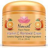 Nouvel Vitamin C Renewal Cream Vegan Face Moisturizer & Hand Cream with Certified Organic Ingredients, 2 fl. oz.