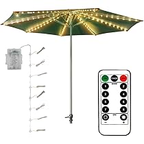 Dreiwasser Patio Umbrella Lights Newest Version 8 Strings 8 Modes 104 Led Warm White Lights With Remote Control Outdoor Indoor Waterproof Batteries Not Included Battery Powered Amazon Com