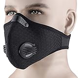 MoHo Dust Mask, Dustproof Mask Filtration Exhaust Gas Anti Pollen Allergy Fitness Mask, Cycling Mesh Cover Dust Mask Half Face Bike Mask for Outdoor Activities (Black)