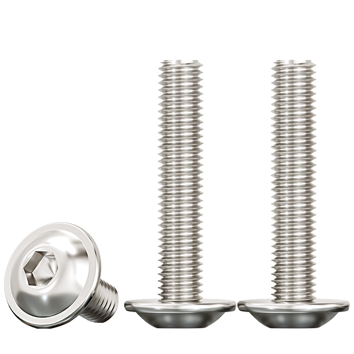 Drenky M6 Flanged Button Head Screws, M6 x 35mm Bolts - Stainless Steel Socket Screws (Pack of 20) — image 1