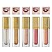 Glitter Liquid Eyeshadow Set, 5 Colors Waterproof Cosmetics Eyeliner, Highlighter Makeup for Eyes, Lips,Face,Body (Silver, Smoky Purple, Rose Gold, Gold and Pink)