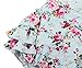 China Rose 50's Floral Ruffles Rompers Backless Dress Bathing Suit Swimwear (12-24 Months,Light Blue)