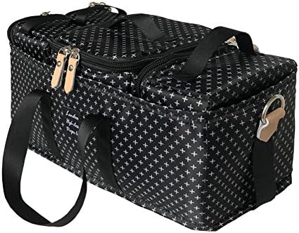 Landuo Diaper Bag Multi-Function Waterproof Travel Backpack Nappy Bags for Baby Care, Spacious Tote Design Organizer with 4 Different Sized Cubes, Durable & Stylish, for Mom/Dad(Black)