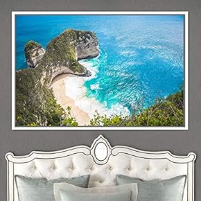 signwin Framed Canvas Wall Art Coastal Scenery Aerial...