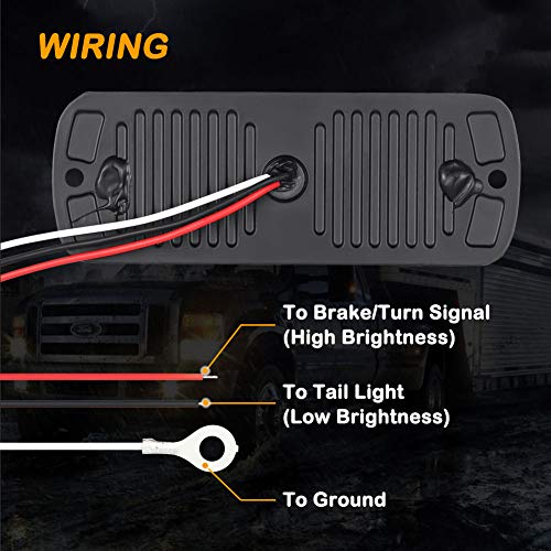 Pack of 2 Aluminum Housing Red LED Trailer Stop Brake Turn Tail Lights, AT-HAIHAN DOT Compliant Waterproof Surface Mount Lighting for Truck Tractor Jeep RV