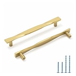 Rergy 10 Pack Gold Drawer Pulls Brushed Brass
