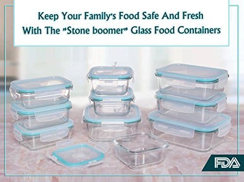 Glass Storage Containers with Lids - 20-Piece, Glass Food Storage Containers Airtight - Glass Containers With Lids - Glass Meal Prep Containers Glass Food Containers - Glass Lunch Containers.