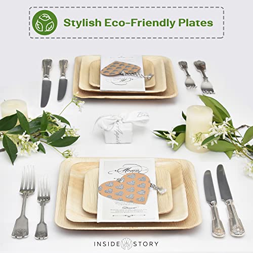 8” Biodegradable and Compostable Palm Leaf Plates 50Pcs Disposable
