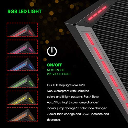SOViD Gaming Desk with LED RGB Lights 47 Inch PC Computer Desk Y Shaped Gamer Setup Accessories for Sons' Gift Game… - Image 4
