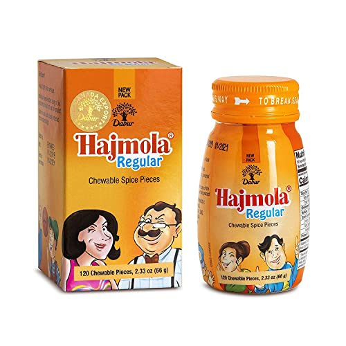 Dabur Hajmola Ayurvedic Tasty Digestive Tablets For Improved Digestion And Relief From Flatulence, Regular Flavour - 120 Tablets