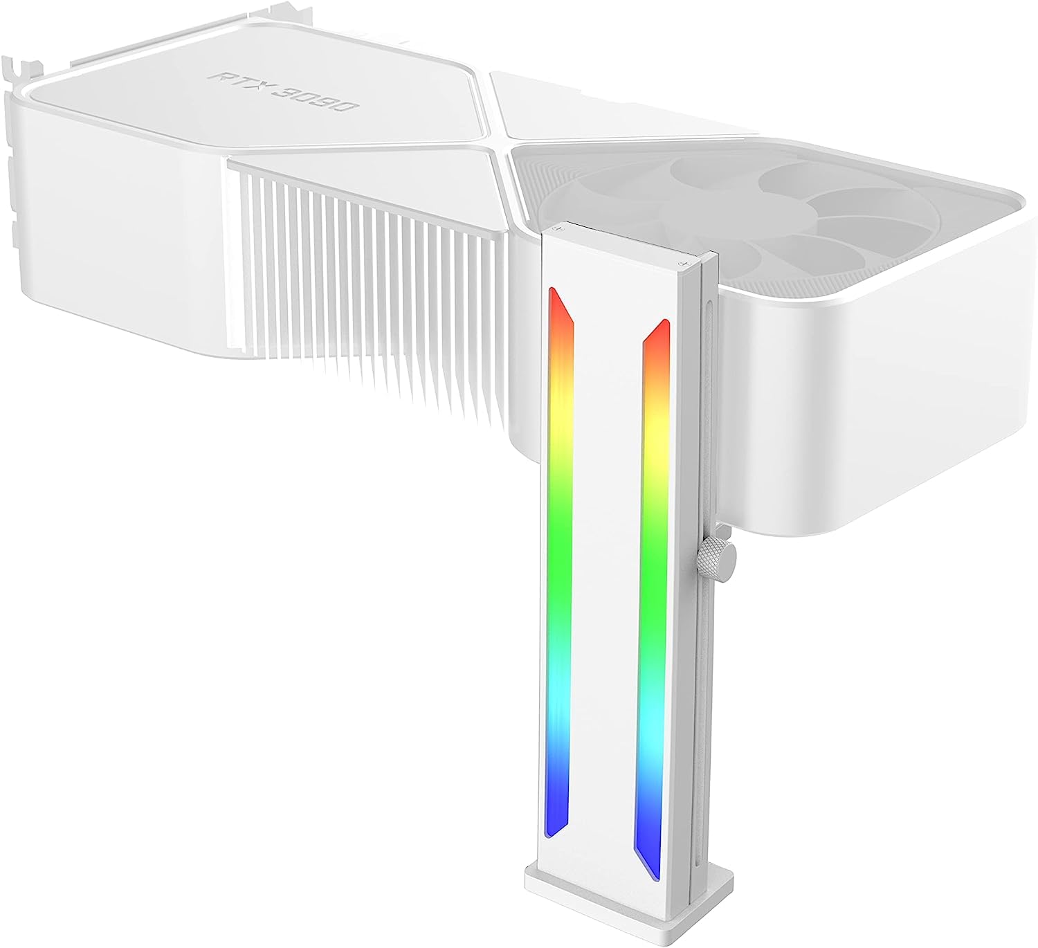 Photo 1 of Uniontang DS White RGB Graphics Card GPU Support Bracket, Single Slot Cards, Support Video Card Holder Bracket with 5V 3PIN ARGB LED, Anodized Aerospace Aluminum (H Series)