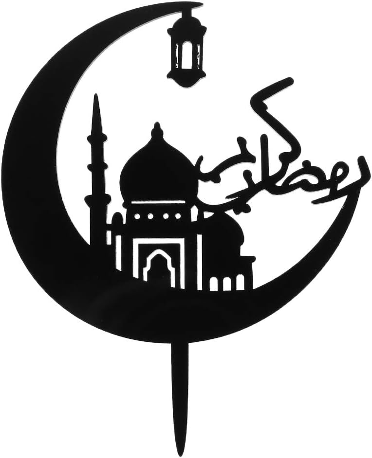 Amarzk Eid Mubarak Ramadan Cake Topper Muslim Islam Glitter DIY Wedding Party Decor Cupcake Flags Stick Baking Supplies