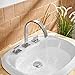 Aquafaucet Waterfall 8-16 Inch Chrome Finish 3 Holes 2 Handles Widespread Bathroom Sink Faucet