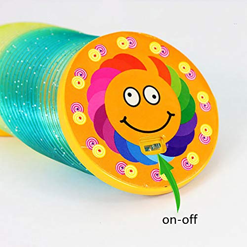 Facaily Kids Magic Luminous Slinky Rainbow Spring Colorful Circle Coiled Elastic Ring Children Funny Classic Toy