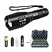 LED Tactical Flashlight - Rechargeable Tactical Flashlights - T6 Flashlight with 18650 Rechargeable Battery & Charger - Zoomable Handheld Flashlight with 5 Modes - Best Camping Outdoor Flashlight