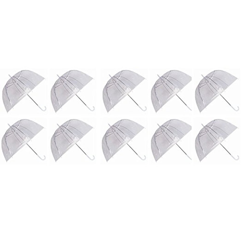 Gadgetking Ardisle Set of 10 Rain Umbrellas Dome Birdcage Clear Transparent PVC Plastic Wedding
