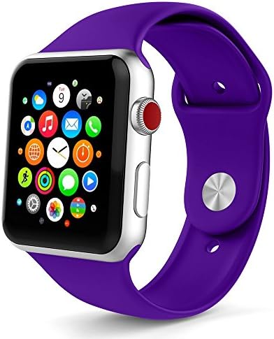 Icesnail Apple Watch Band 38mm 42mm [3 Pieces 2 Length] Soft Silicone Sport Replacement Strap for Apple Watch Series 3 Series 2 Series 1 Sport and Edition All Models (42mm Ultra Violet)