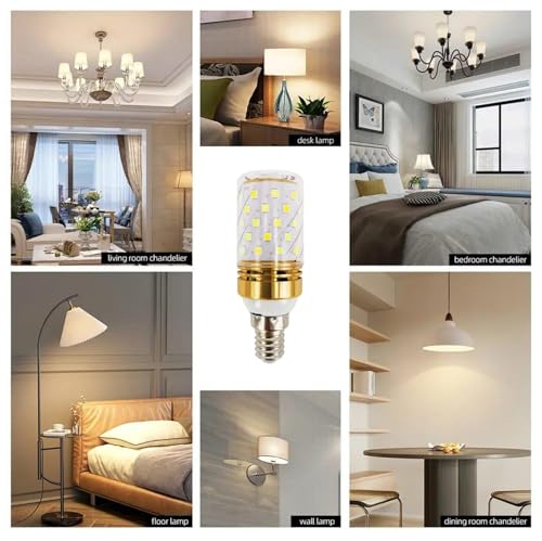 E14 LED Bulb 10 Packs 3 in 1 Color Changing to Daylight | Warm White | Cool White, 12W Equivalent to 100W Incandescent Bulb & 90% Energy Saving, Uses for Chandeliers, Wall & Table Lights