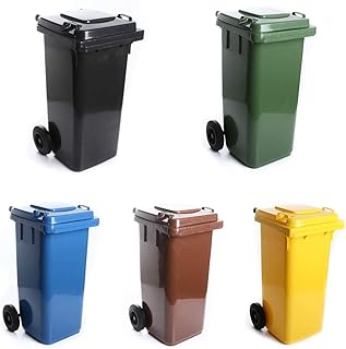Mülltonne Müllbehälter 120L mit Deckel 2 Rad Behälter Abfalltonne 5 Farben (Gelb)