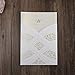 Doris Home 50pcs Vertical White Hollow Flora Laser Cut Wedding Invitation Cards Kit with envelops