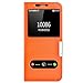 Samsung Galaxy S8 Plus Case Ultra Thin Flip Genuine Leather Samsung Galaxy S8 Plus Cover Case Window View Stand Feature Magnet Closure Phone Case for Samsung Galaxy S8 Plus by Make mate (Orange)