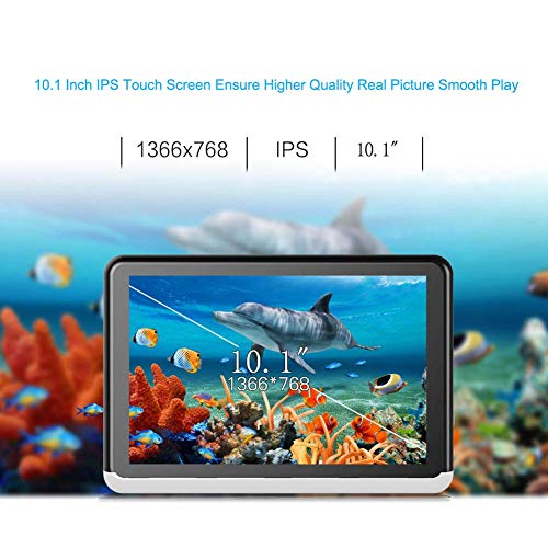 Dual Android Headrest DVD Player for Car 10.1" Touch Screen Bluetooth 4.0 1080P HD, Support FM WiFi DVD/CD/USB Drive/TF Card/HDMI Out, Built-in 4500mAh Battery Back Seat Monitor with Mount - Thumbnail 3