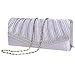 Evening Clutch, FASHIONROAD Womens Satin Crystal Envelope Clutch Purses For Wedding And Party Silver