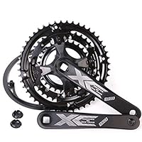 Rollcub Bike Crankset 9 Speed for Road Bike Mountain Bicycle 24 34 42, 170mm Crank Length(Black)