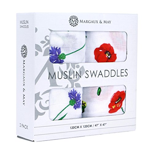 Ultra soft muslin swaddle blankets "poppy & co…